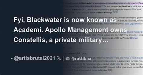 Fyi Blackwater Is Now Known As Academi Apollo Management Owns