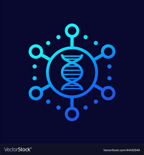 Genomics Dna Research Icon Royalty Free Vector Image