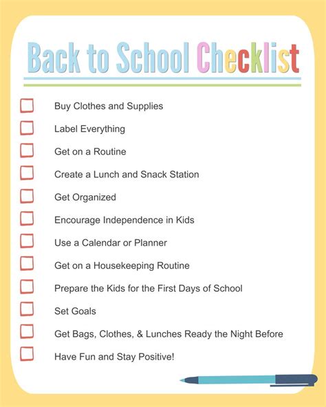 Get Prepared With Our Back To School Checklist Today S Parent