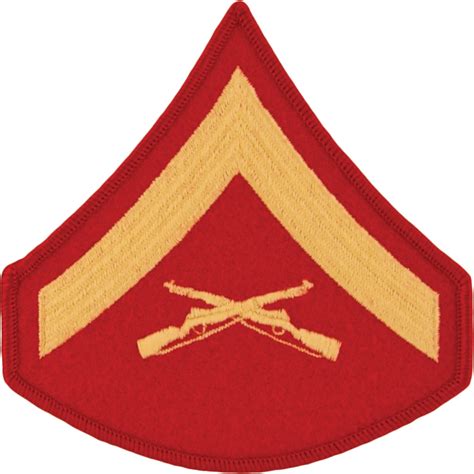 Gold Red Male Chevron 102 Lance Corporal Usmc Pair