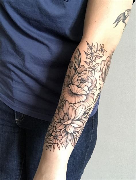 Half Sleeve Tattoo Designs Lower Arm Halfsleevetattoos Flower Of