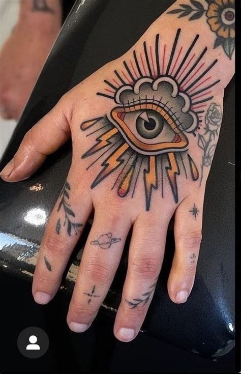 Hand With Eye Traditional Tattoo