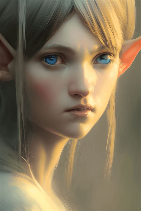 Highly Detailed Girl Elf Face Creative Fabrica