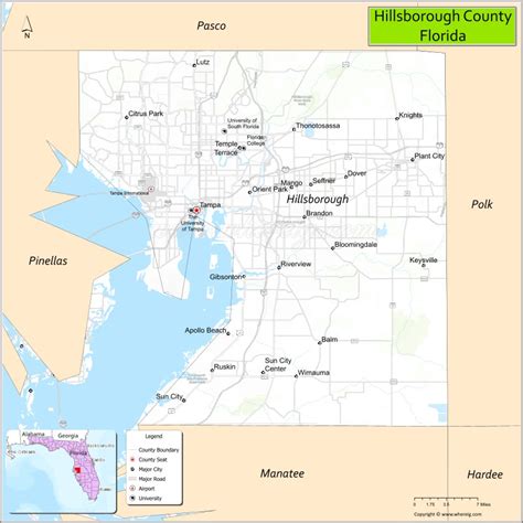 Hillsborough County Map Florida Usa Check Major Cities Amp Towns County Facts Amp Location