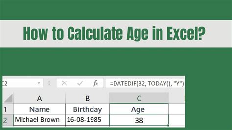 How To Calculate Age In Excel With Multiple Examples