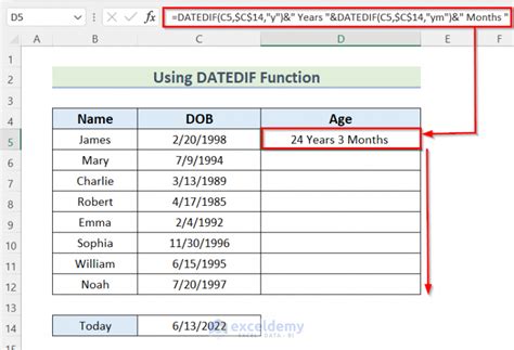 How To Calculate Your Age With Excel S Datedif Function