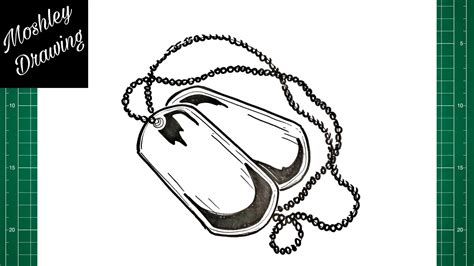 How To Draw A Military Dog Tags Youtube