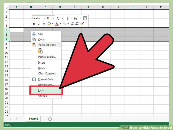 How To Hide Rows In Excel 6 Steps With Pictures Wikihow