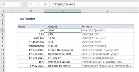 How To Use The Excel Text Function Exceljet