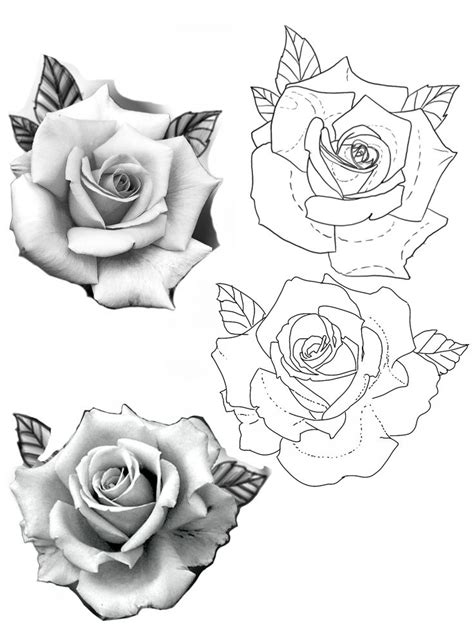 Image Result For Realistic Rose Tattoo Outlines Rose Drawing Tattoo