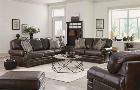 Jackson Furniture Roberto Cocoa Leather Sofa Miskelly Furniture