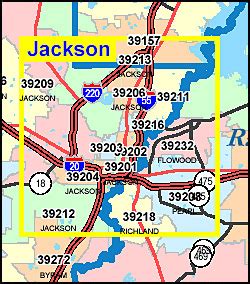 Jackson Miss Zip Code Map