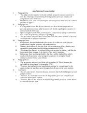 Jury Selection Process Outline Docx Jury Selection Process Outline I