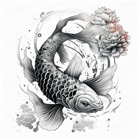 Koi Fish Tattoo Design White Background Png File Download High