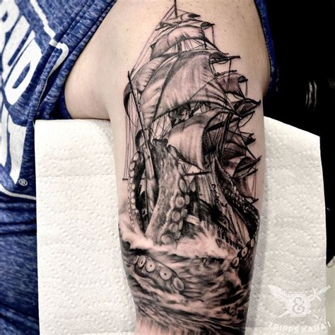 Kraken Ship Tattoo