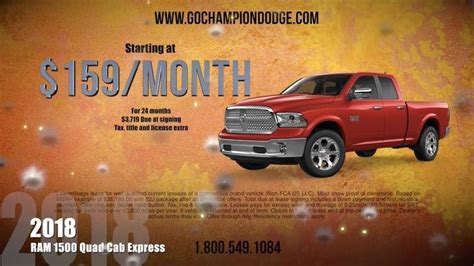 Latest Dodge Ram 2018 Ram 1500 Lease Deal Los Angeles Cerritos