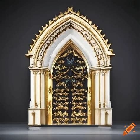 Marble And Gold Gothic Style Entrance Design