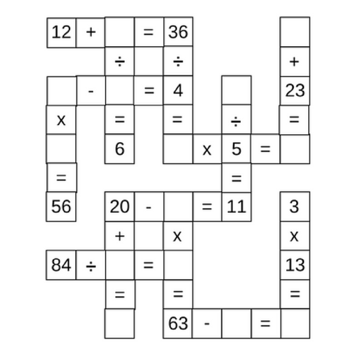 Math Crossword Puzzles With Answers