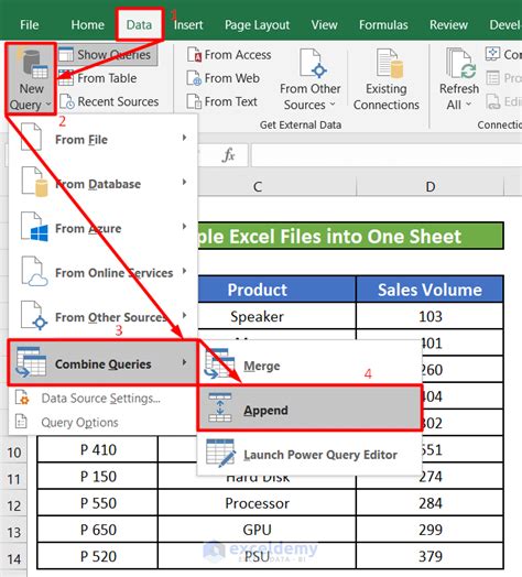 Merge Combine Different Excel Files Into One Workbook Power Query