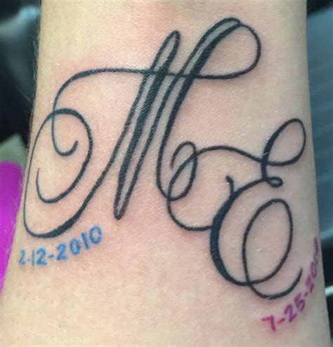 My New Tattoo Kids Initials And Birthdates Kids Initial Tattoos