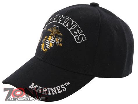 New Us Marine Corps Usmc Side Shadow Cap Hat Black Marine Corps Hats