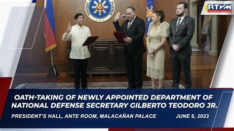 Oath Taking Of Newly Appointed Department Of National Defense Secretary