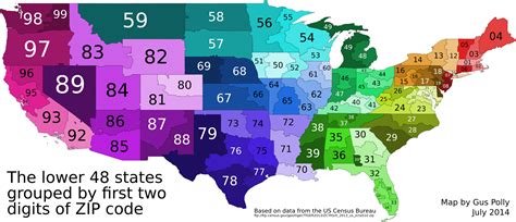 Oc The Us Grouped By First Two Zip Code Digits 1920X828 Mapporn