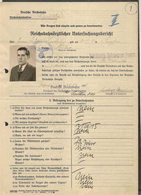 Original Ww2 German Reichsbahn Personel Document 1938 Wehrmacht