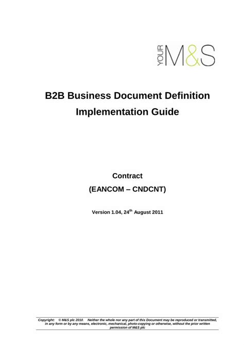 Pdf B2b Business Document Definition Implementation Guidemands Gxs Co