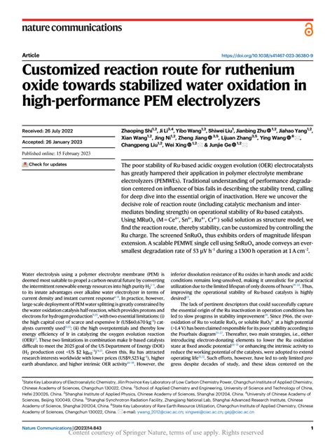 Pdf Customized Reaction Route For Ruthenium Oxide Towards Stabilized Water Oxidation In High