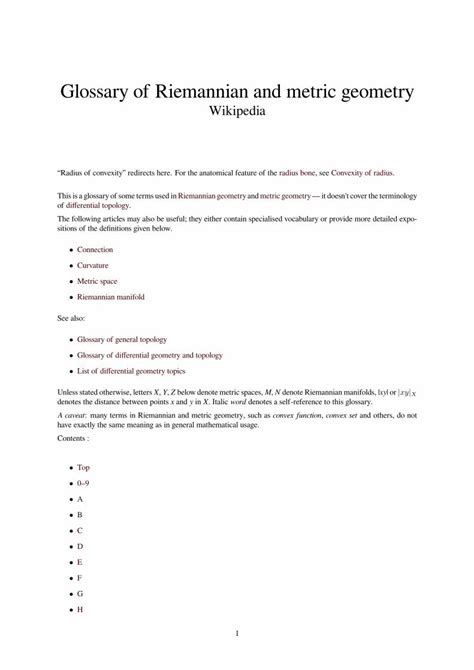 Pdf Glossary Of Riemannian And Metric Geometry Dokumen Tips