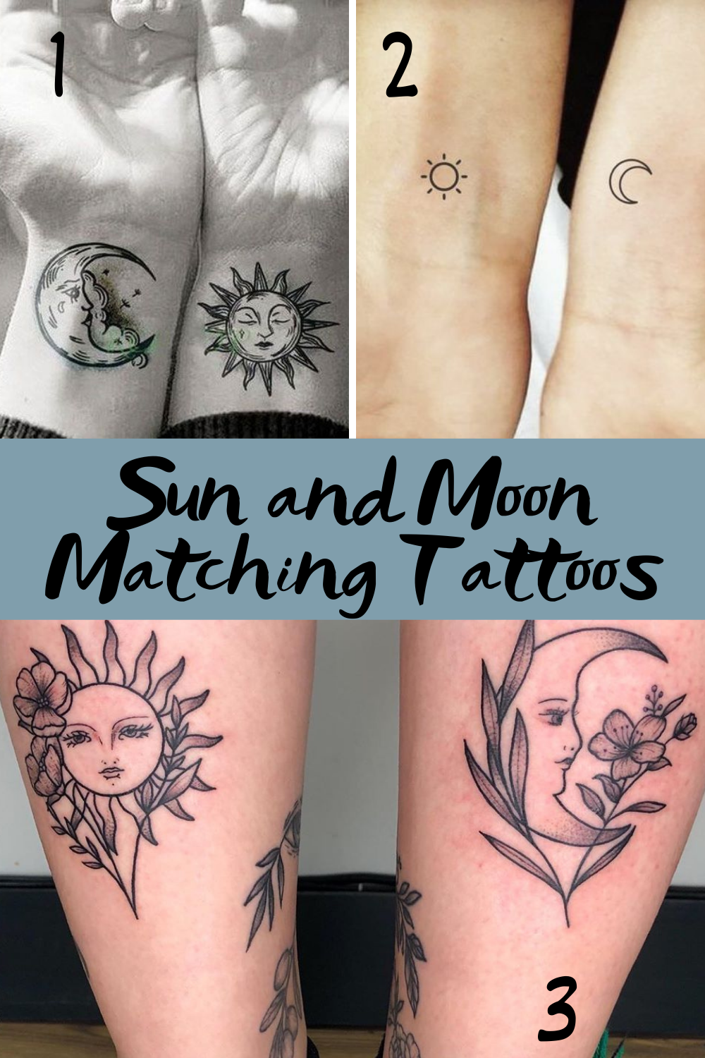 Perfectly Balanced Sun And Moon Matching Tattoos Tattoo Glee