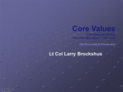 Ppt Core Values Cap Pamphlet 50 2 E The Little Blue Book 1 Jan