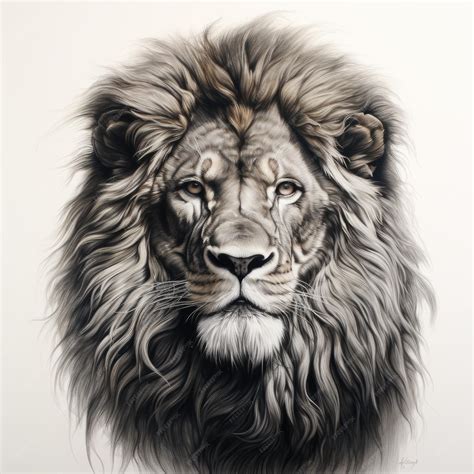 Premium Ai Image Realistic Lion Head Art Hyperrealistic Wildlife