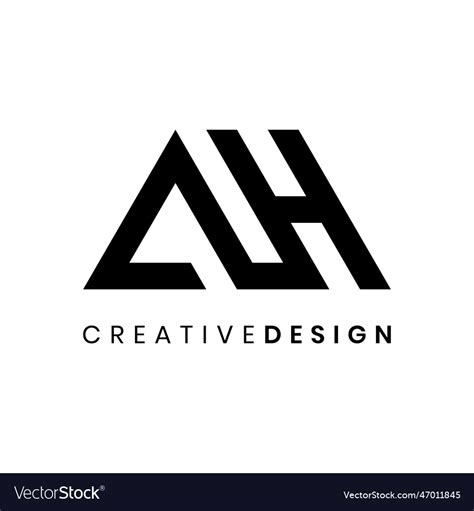 Premium Vector Geometric Monogram Letter Ah Logo Design Vector