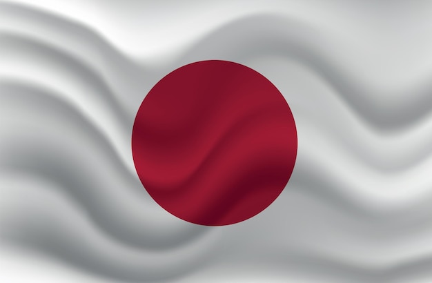 Premium Vector Waving Japanese Flag