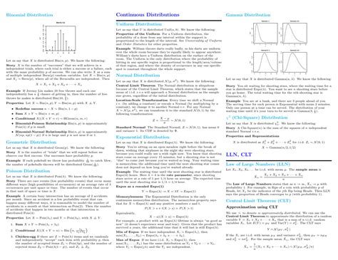 Probability Cheatsheet Download Printable Pdf Templateroller