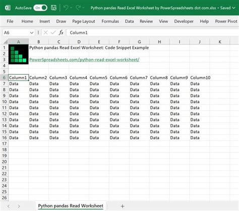 Python Pandas Read Excel Worksheet Code Snippet Example