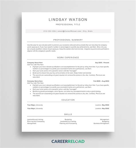 Resume Templates 2025 Hana Kinsley