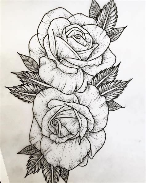 Rose Line Drawing Stencil Tattoo Designs Best Tattoo Ideas