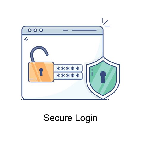 Secure Login Icon In Flat Design 5232323 Vector Art At Vecteezy