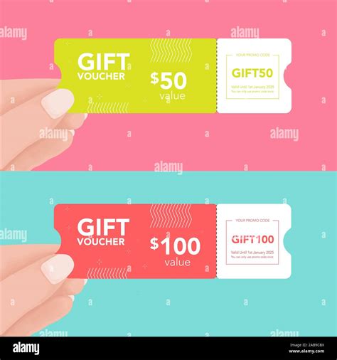 Set Hand Holding Coupon Holiday And Event Gift Vector Image