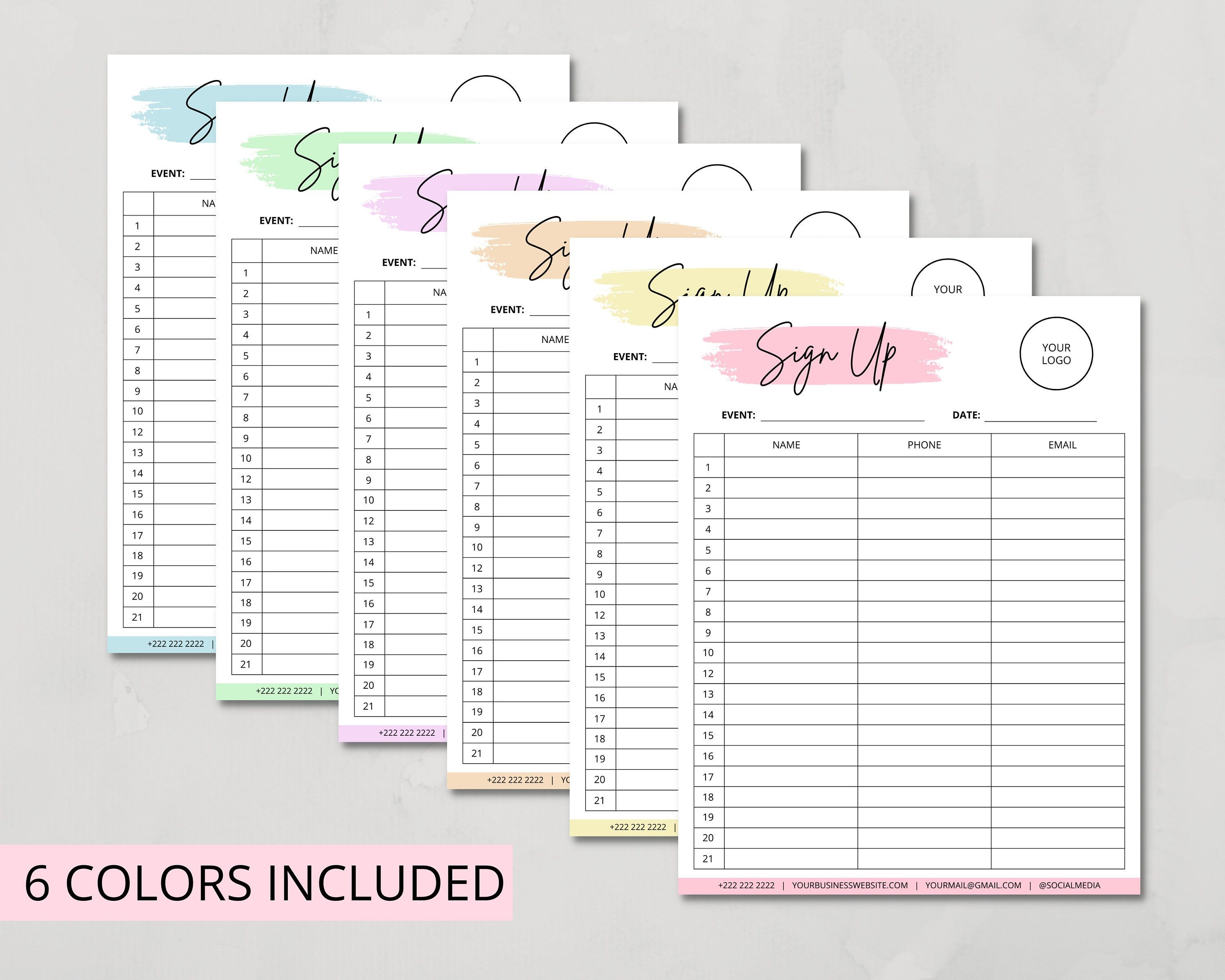 Sign Up Template Sign Up Sheet Layout Printable Sign Up Event Wall