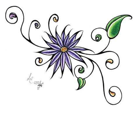 Simple Flower Design Tattoos Clip Art Library