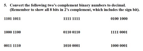 Solved 20 Points 3 Convert 2 S Complement Binary To Chegg Com