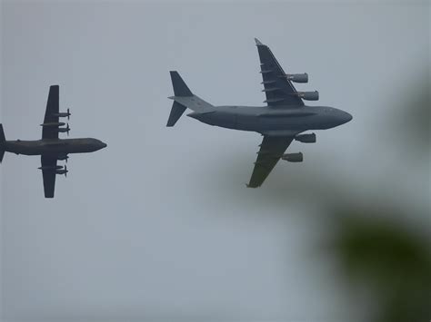 Spotted This C17 Globemaster And C130 Hurcules Circling The Area Today