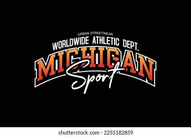 Streetwear Design Michigan Sport Inspiration Templates Stock Vector