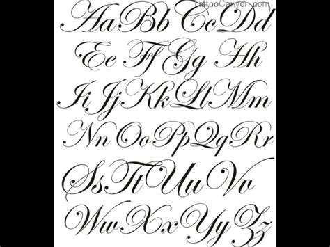 Tattoo Cursive Font Alphabet And Numbers Dolffirm