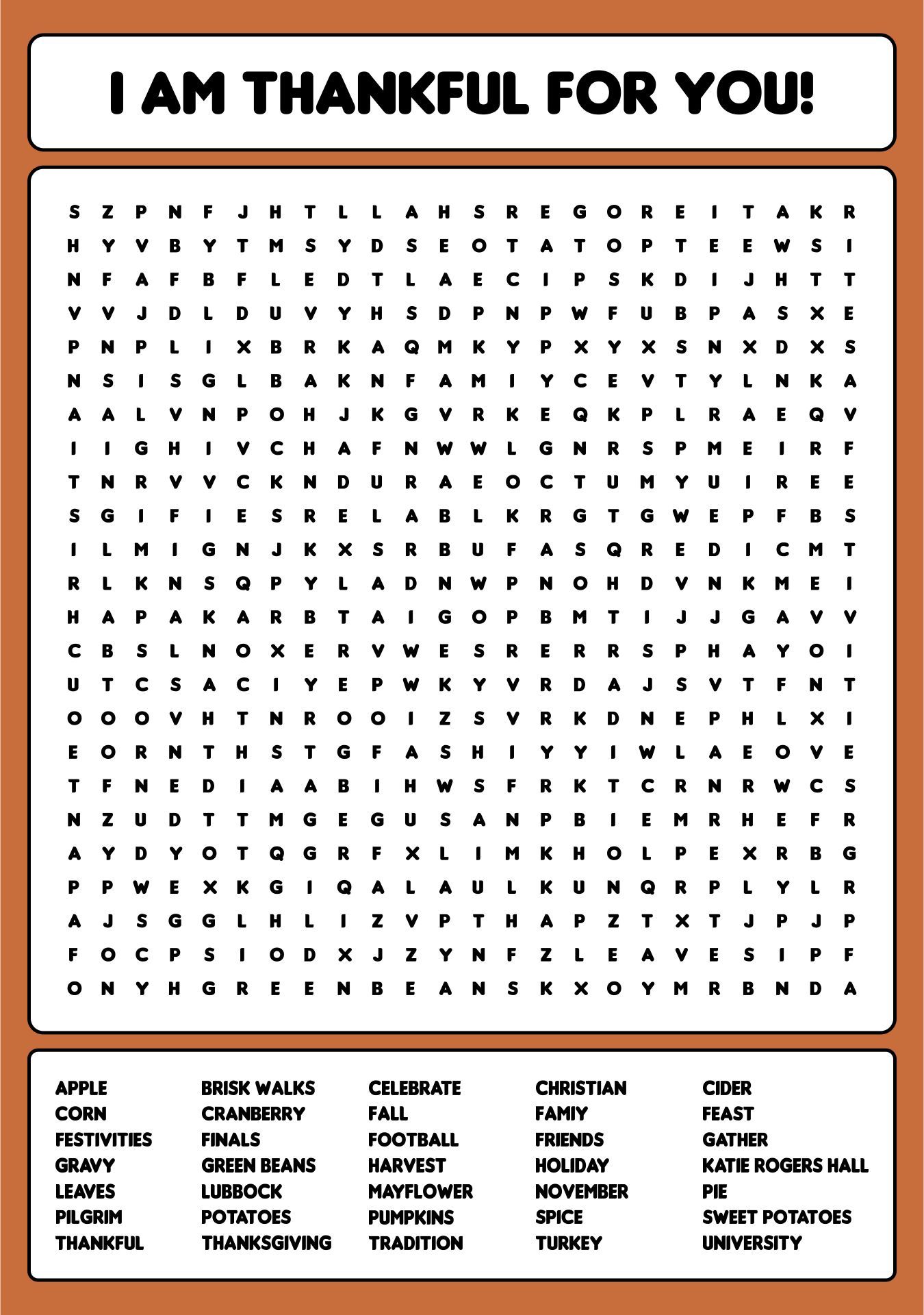 Thanksgiving Word Search Answers: Challenging