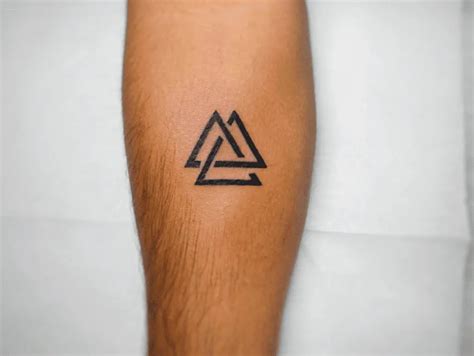 Three Triangle Tattoo Meaning Symbolism Christianity Valknut Tattoo